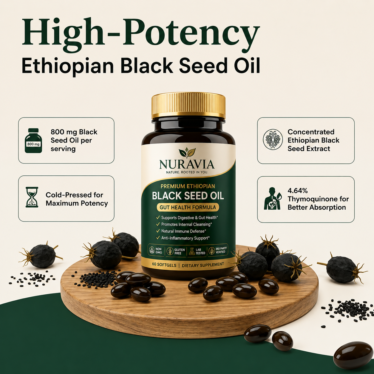 Nuravia™ Premium Ethiopian Black Seed Oil